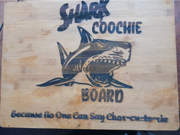 Shark Coochie Large Bamboo Cutting Board