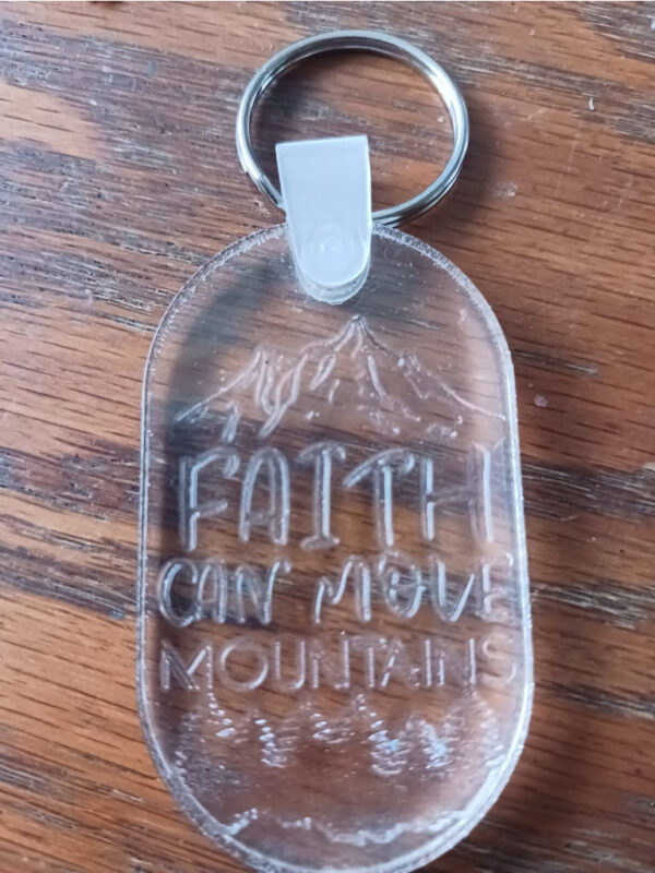 Faith can move mountains Acrylic keychain