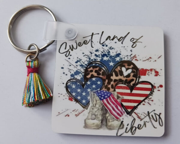 Sweet Land of Liberty Sublimated Keychain