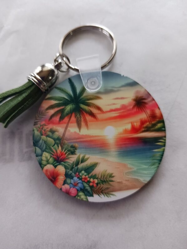 Paradise Sunset Sublimated Keychain