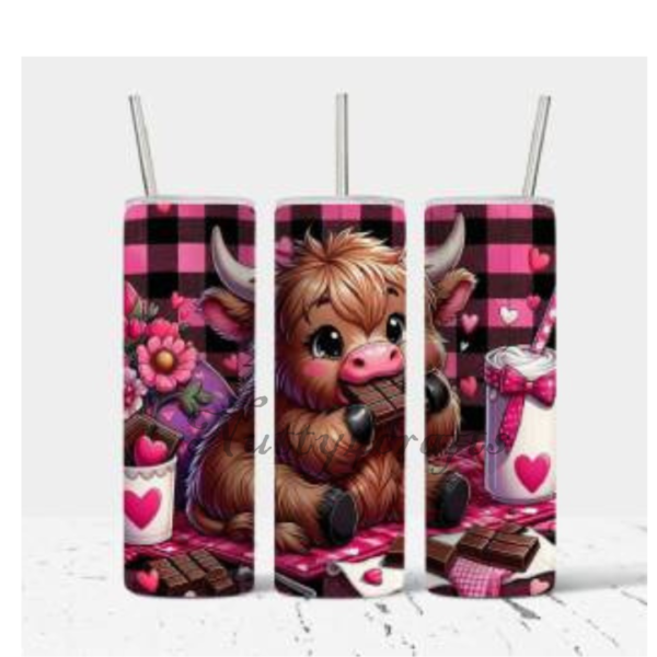 Valentines Cow Sublimated tumbler