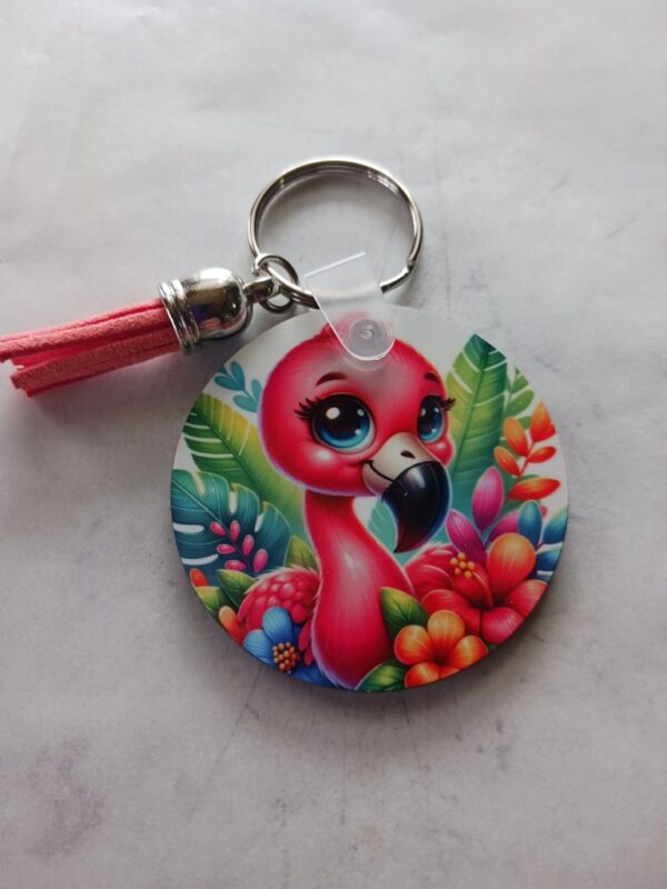 Baby Flamingo Sublimated Keychain