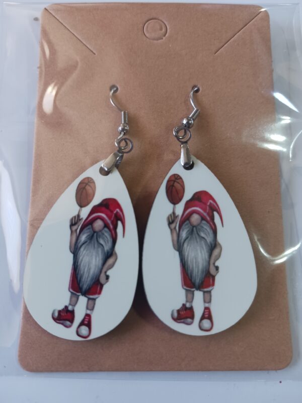 Basketball Gnome Earrings