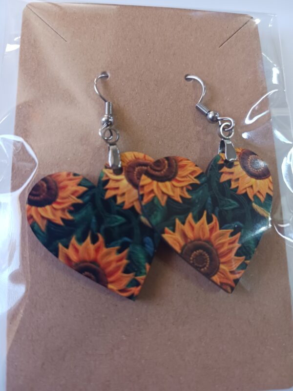 Heart Shaped Sunflower Earring