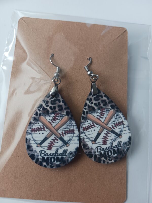 Baseball Mom Teardrop Earrings