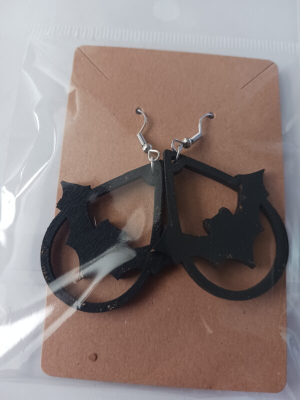 Wood Bat Painted Earrings