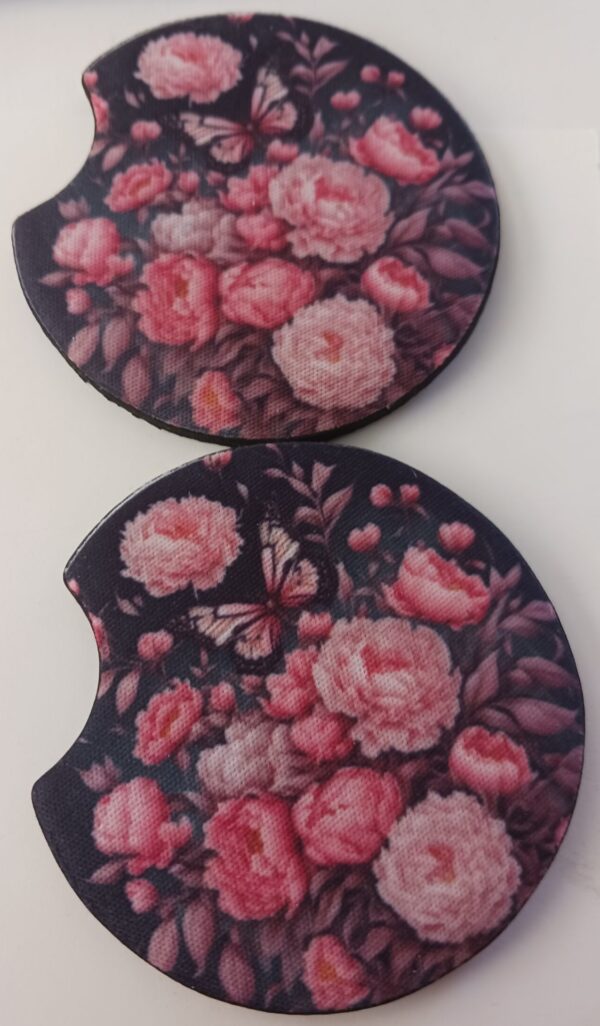 Sublimated Car Coaster Roses