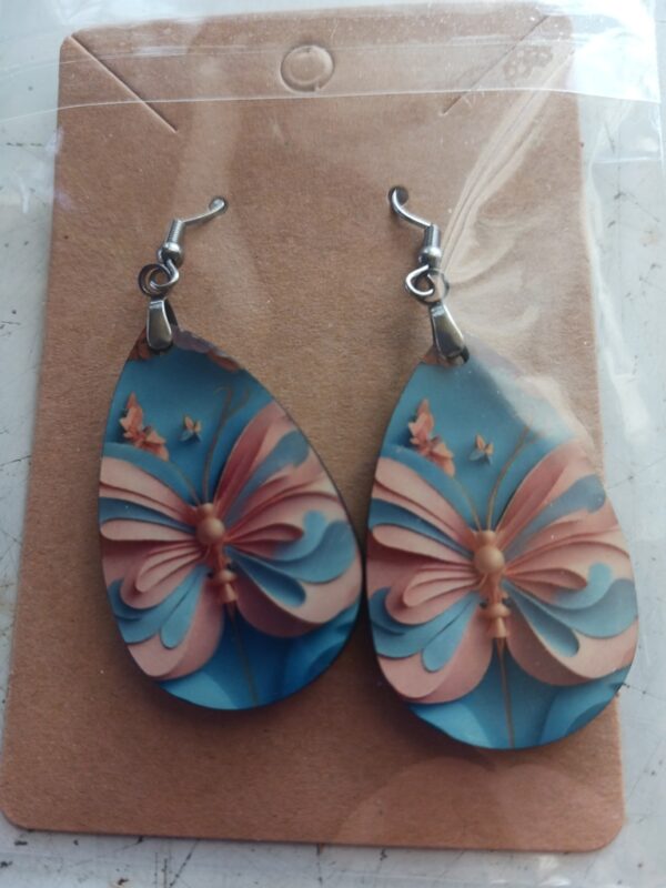 3D Design 2 Sublimated Pierced Earrings