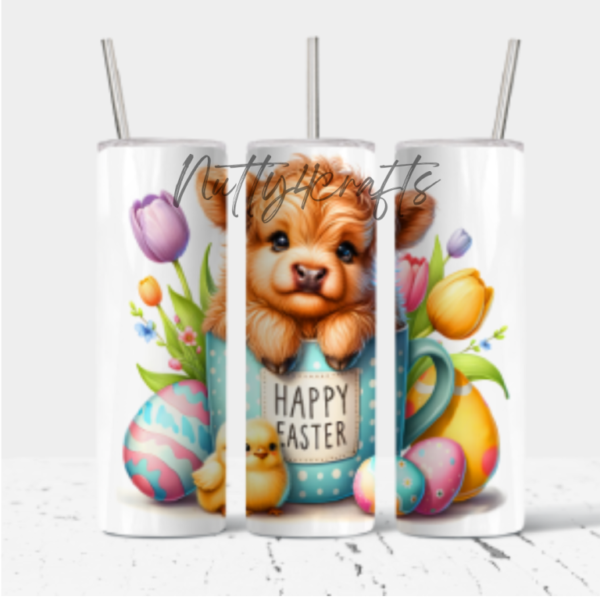 Easter Calf Sublimate skinny tumbler