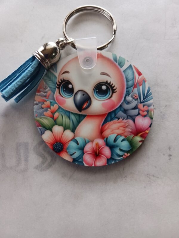 Baby Flamingo 1 Sublimated Keychain