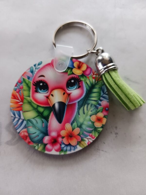 Baby Flamingo 3 Sublimated Key Chain