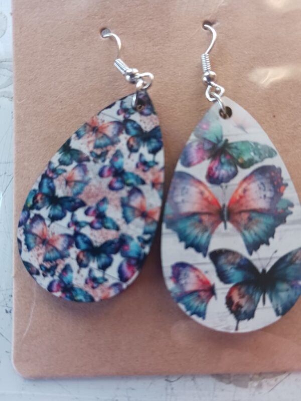 Butterflies Sublimated Pierced Earrings