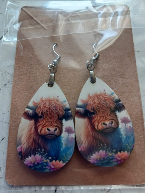 Cute Cow Sublimated Pierced Earrings