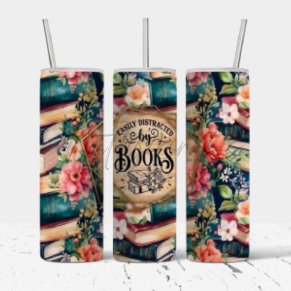 Distracted by Books Sublimated Tumbler