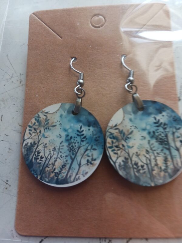 Evening trees Sublimated Pierced Earrings