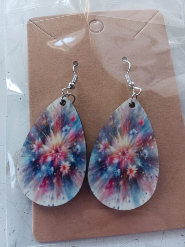 Flower Burst Sublimated Pierced Earrings