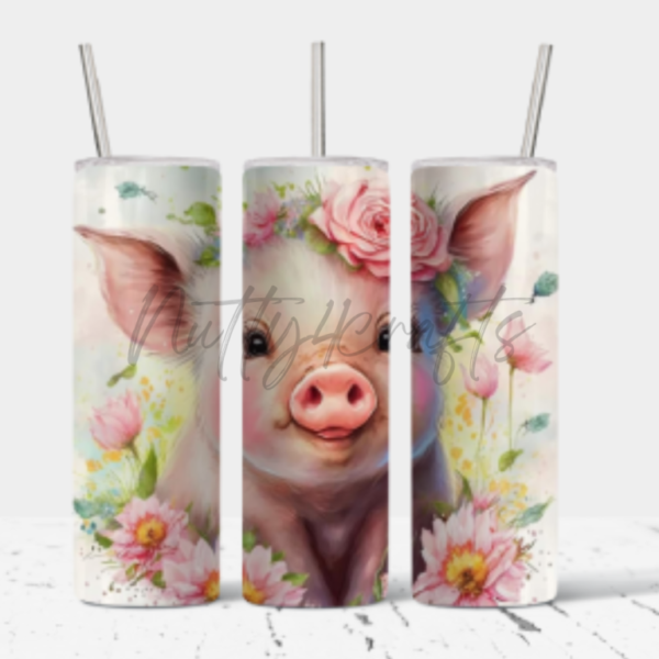 Flower Pig Sublimated Tumbler