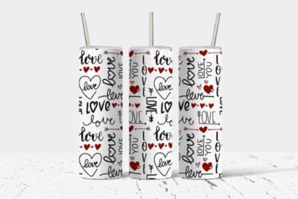 I Love You Sublimated Tumbler