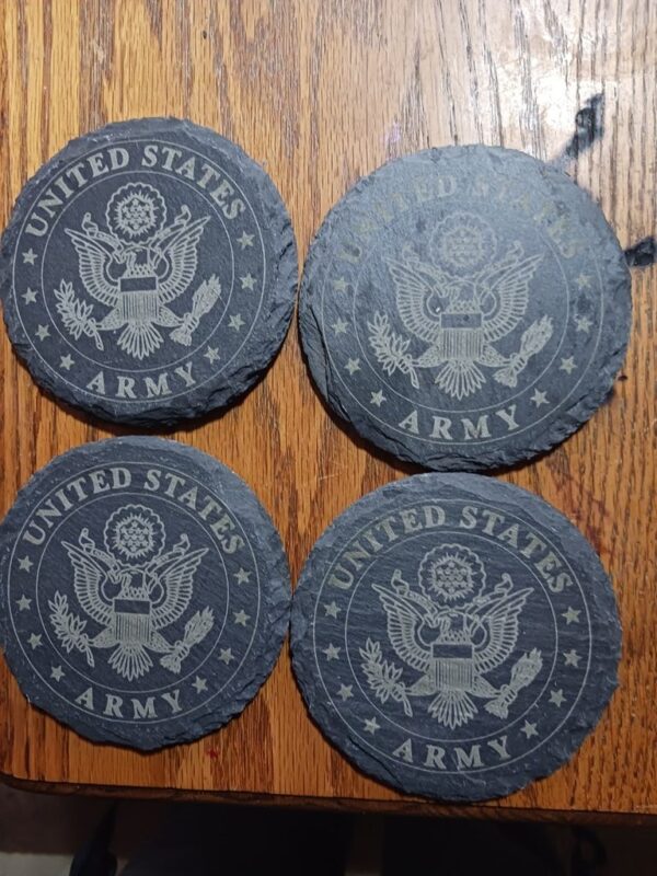 Army Laser Engraved Slate Coaster