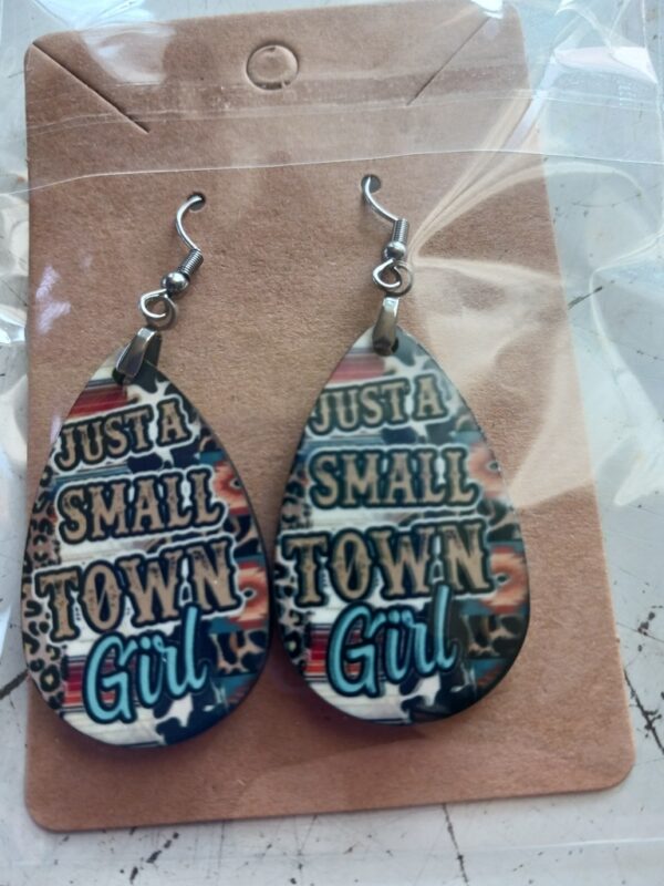 Small town girl Sublimated pierced earrings