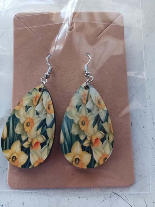 Yellow Tulips Sublimated pierced earrings