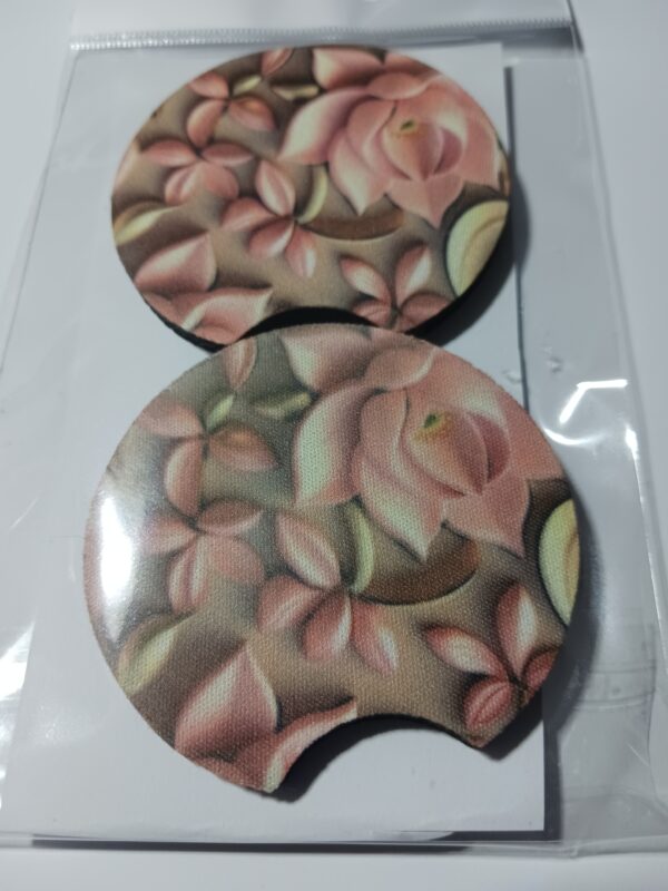 Sublimated Rose Car Coasters