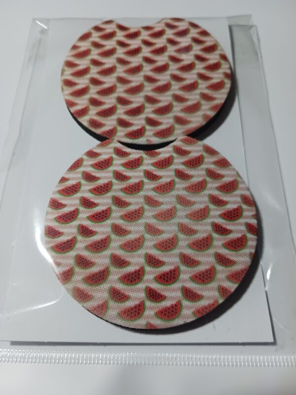 Sublimated Watermelon Car Coasters