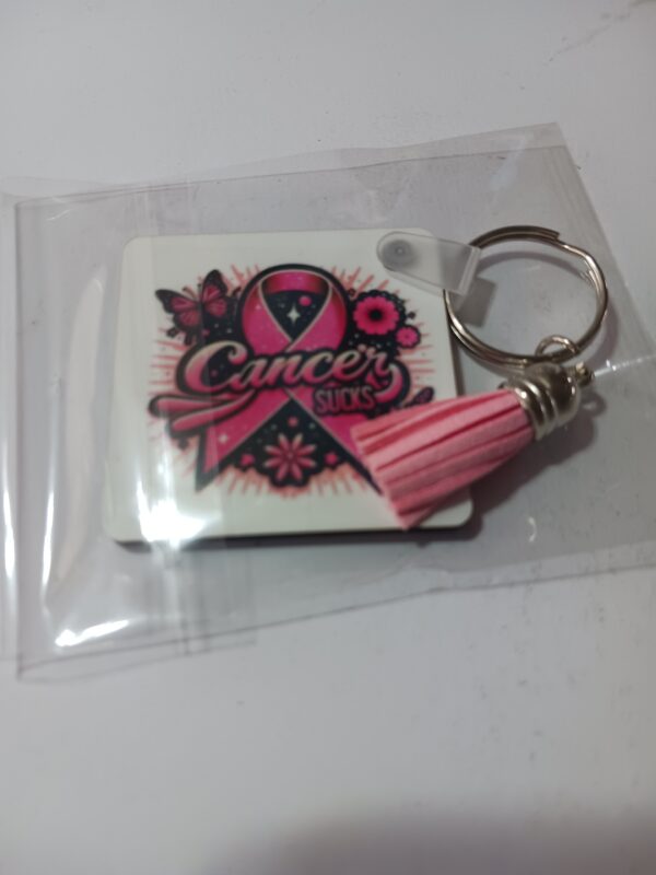 Sublimated Cancer Sucks Keyring