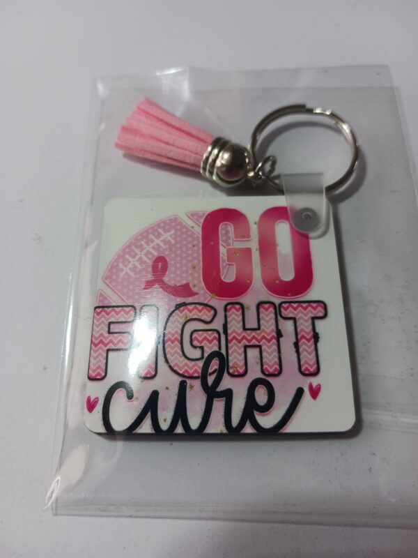 Sublimated Go Fight Cure Cancer Key Ring