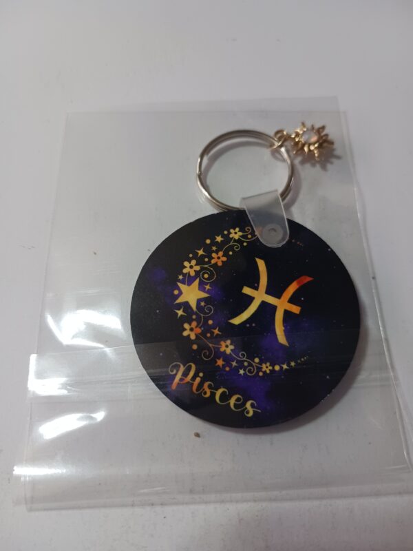 Sublimated Pisces Zodiac Keyring