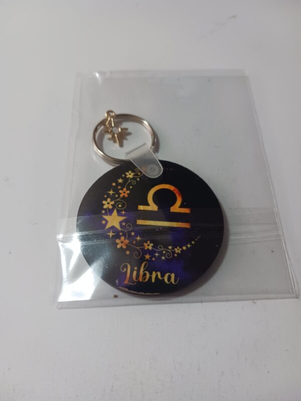 Sublimated Libra Zodiac Keyring