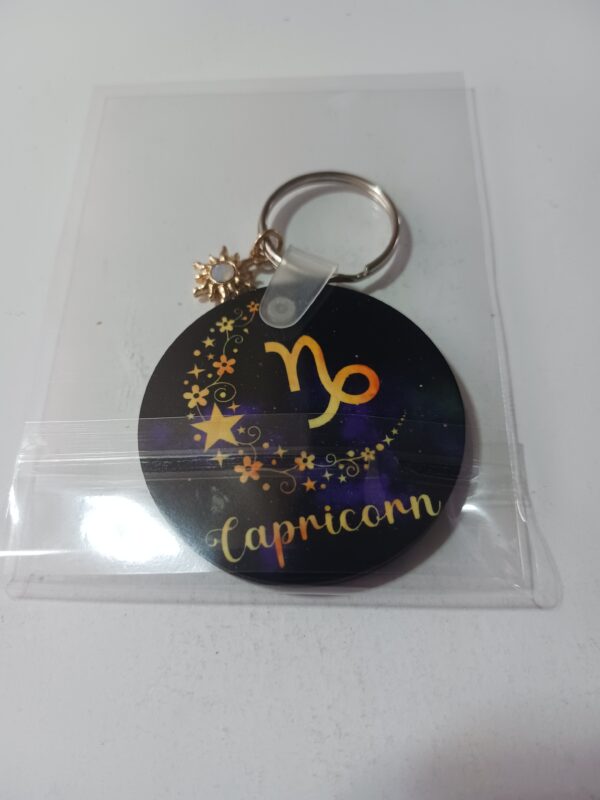 Sublimated Capricorn Zodiac Keyring