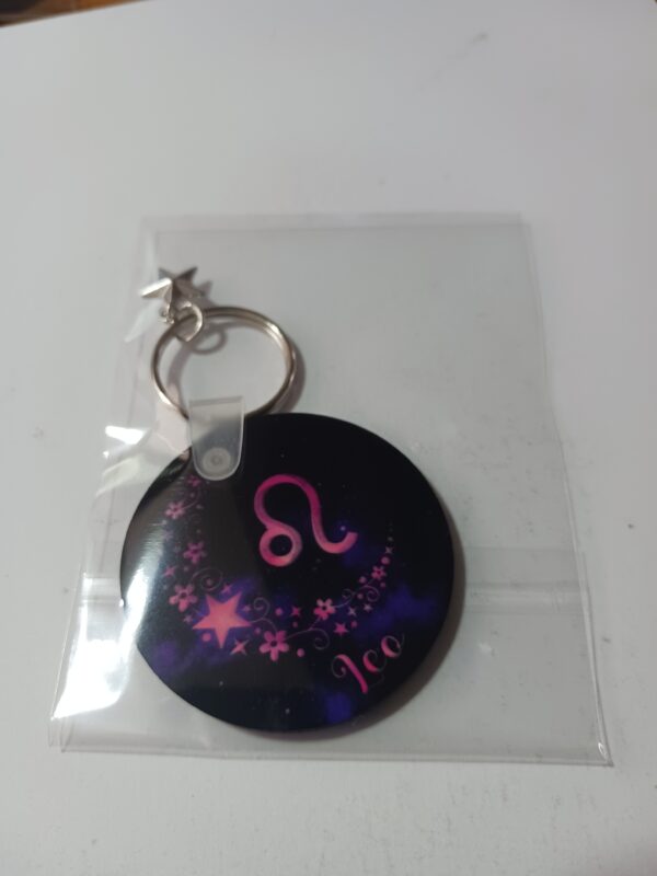 Sublimated Leo Zodiac Keyring