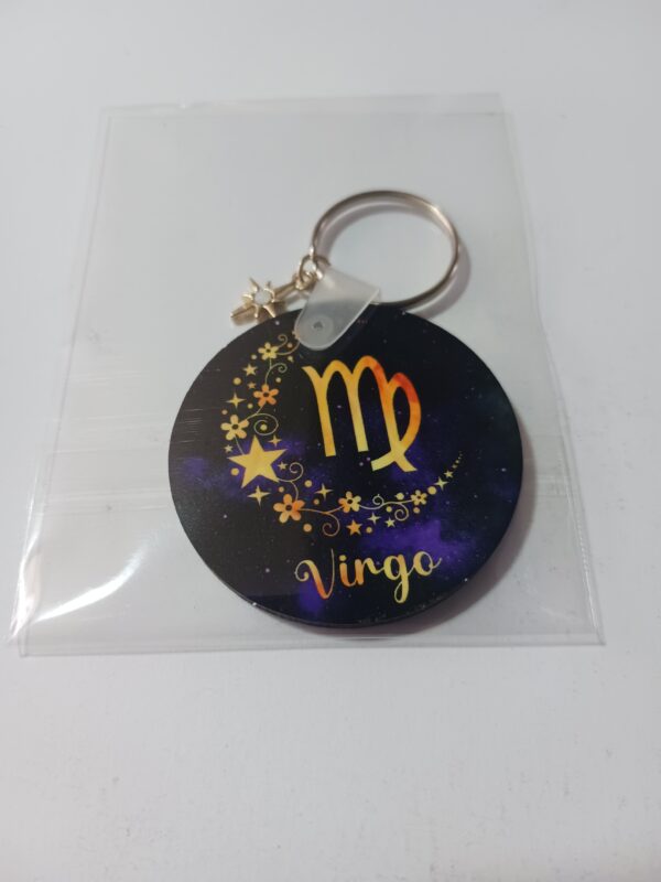 Sublimated Virgo Zodiac Keyring