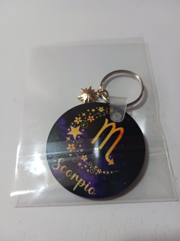 Sublimated Scorpio Zodiac Keyring