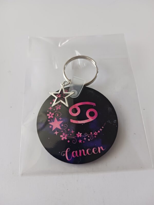 Sublimated Cancer Zodiac Keyring