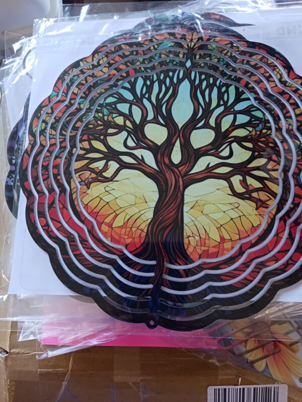 Sublimated tree of life wind spinner