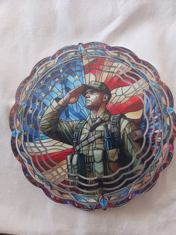 Sublimated Patriotic Wind Spinner