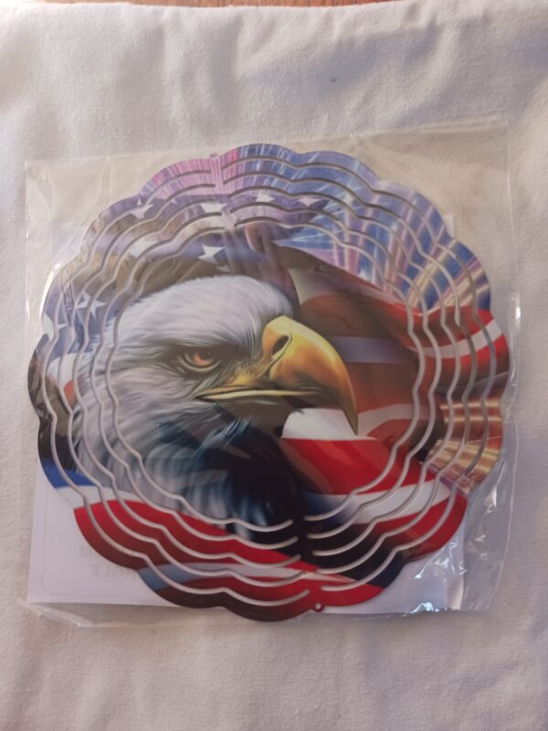 Sublimated Patriotic Eagle Head Wind Spinner 2