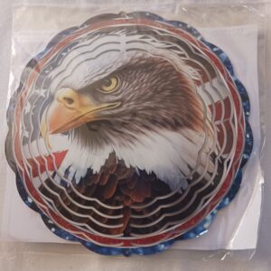 Sublimated Patriotic Eagle Head Wind Spinner 3