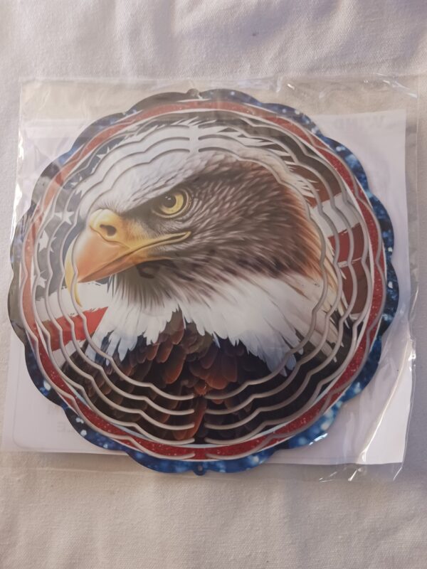 Sublimated Patriotic Eagle Head Wind Spinner 3